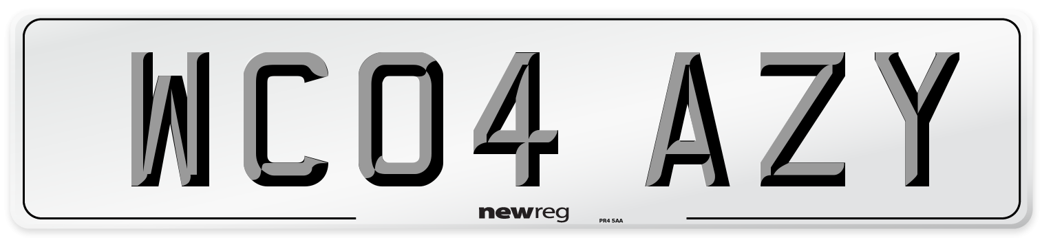WC04 AZY Number Plate from New Reg